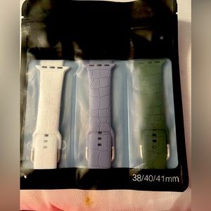 3 Pack Crocodile Engraved Strap Compatible with Apple Watch